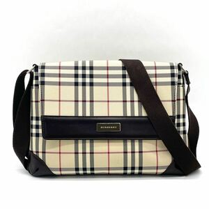 1円 極美品 BURBERRY バーバリー ノバチェック ショルダーバッグ クロスボディ 斜めがけ ベージュ ブラウン