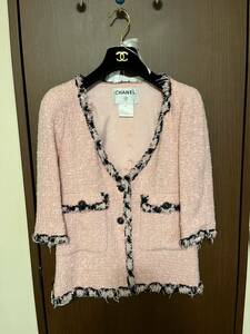 ★シャネル　Chanel ツイード　ジャケット　ピンク　サイズ38 ★