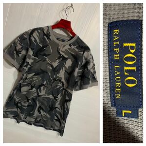 POLO RALPH LAUREN ポロ　ラルフローレン 迷彩　カモフラージュ　柄　半袖　サーマルTシャツ　カットソー　グレー　L