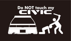 送料タダ!!!!!Do NOT touch my CIVIC ステッカー☆