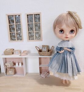 ミニチュア ドールハウス 背景ボード 壁 床 ブライス リカちゃん １／６ 家具 オビツ 棚 机 ドール ドール家具 カスタムブライス Blythe