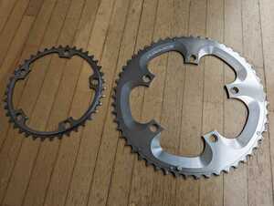 【送料無料】 動作確認済 軽量141g デュラエース FC-7800 チェーンリング 53-39 DURA ACE 7800 デュラ シルバー