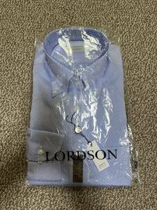 1円〜 【未使用】【タグ付き】長袖 ワイシャツ LORDSONブルー系 百貨店ブランド カッターシャツ 形態安定 40-80