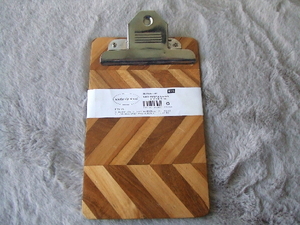新品☆Wooden Clip Board☆A5木製バインダーSヘリンボーン　ビンテージ アンティーク カフェusaアメリカ雑貨クリップボード寄木クリップ