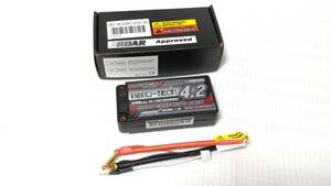 最新 Turnigy nano-tech 7.4V 4200mAh 2S2P ROAR APPROVED 65/130C ショートリポ 新品・未開封品