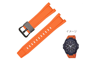 新品 G-SHOCK G-STEEL オレンジ色 カスタム ベルト + メタル遊環 GST-210B GST-S110 S100G GST-W110