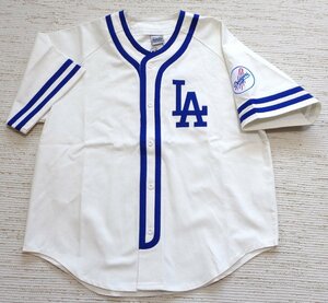 送料無料 Fanatics ファナティックス MLB LA ロスアンゼルス ドジャース ベースボール シャツ ツイル 綿 半袖 白青 S ML2124SS06