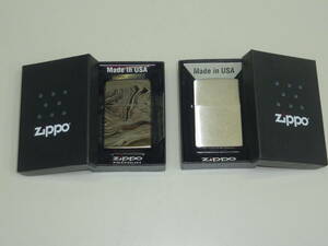 ③ 新品 2点セット Zippo オイルライター マーブルパターン シンプル ジッポー