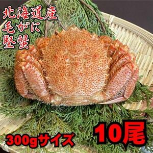 【北海道産】毛がに　10尾（300ｇサイズ）　堅蟹　毛蟹　けがに　ケガニ　蟹　かに　ボイル　母の日　父の日　お中元　お歳暮　年末