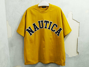 極美品 L サイズ NAUTICA Arch Logo S/S Tee Tシャツ ヘビーオンス アーチロゴ マスタード イエロー ノーティカ 232-12116 F