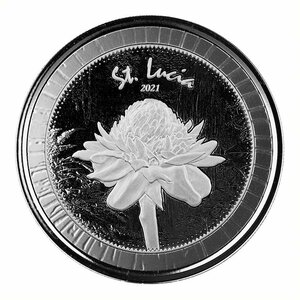 [保証書・カプセル付き] 2021 (新品) セントルシア「植物園」純銀 1オンス 銀貨
