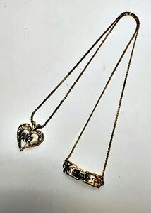 ★【中古良品】NR Nina Ricci ニナリッチ　ハート型　ネックレス　ゴールド系　全長約40cm