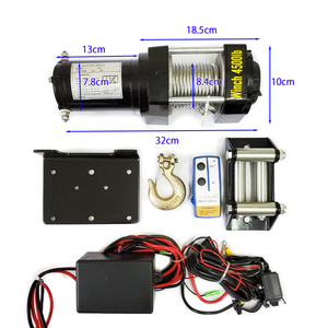 無線/有線 リモコン付き 4500LBS（2041kg）DC1２V 電動ウインチ オフロード車 トラック SUV車 電動ウインチ 引き上げ機 牽引 けん引 