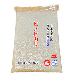 ヒノヒカリ 玄米500g約4合/白米450g約3.5合 2023年産 うちぬき水で育てた清流米 百姓直送 送料無料 メール便 宇和海の幸問屋