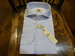 新品　送料無料　イタリア　ギローバー　長袖のシャツ　ブルー　XL