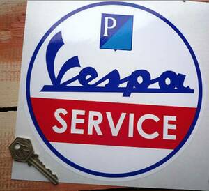 ★送料無料★VESPA PIAGGIO SERVICE Sticker ベスパ ピアッジオ ステッカー デカール 200mm