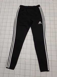 adidas アディダス ジャージ ロングパンツ size M ブラック 美品 3本ライン 