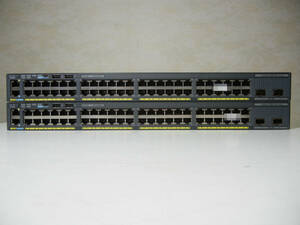 《》【中古】2台SET Cisco WS-C2960XR-48TD-I Catalyst 2960-XRシリーズ Stackモジュール付き 電源二重 初期化