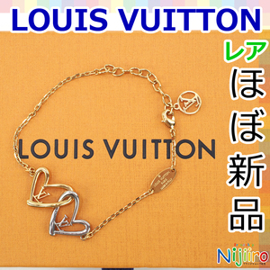 【極美品】ルイヴィトン LOUIS VUITTON ブラスレ LV チェーン ブレスレット 腕輪 ハート フォーリンラブ ゴールド色 M00466