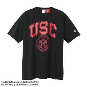 【新品未使用】Champion/チャンピオン T1011 USC大学ラバープリント ブラック XLサイズ