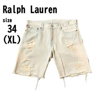 【XL(34)】Ralph Lauren ラルフローレン メンズ ダメージデニム