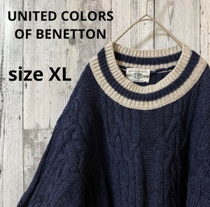 ユナイテッドカラーズオブベネトン イタリア製 シェットランドウール XL UNITED COLORS OF BENETTON
