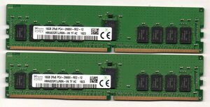 サーバー用 ★ SKhynix　2Rx8 PC4-2666V-RE2-12　16GB×2枚セット　計 32GB ☆ 両面チップ ☆