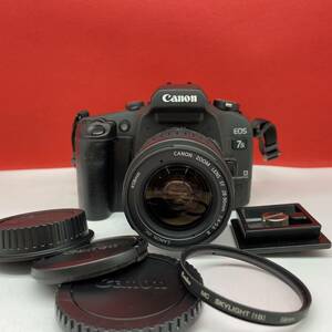 □ Canon EOS 7s ボディ 一眼レフカメラ フィルムカメラ EF 28-90mm F4-5.6 III レンズ 動作確認済 フラッシュ、シャッターOK キャノン