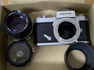 Nikon 　ニコマート Nikomat FT + NIKKOR-O Auto 35mm F2 + NIKKOR-P Auto ( 105mm F2.5 )フード付　現状 1円スタート 