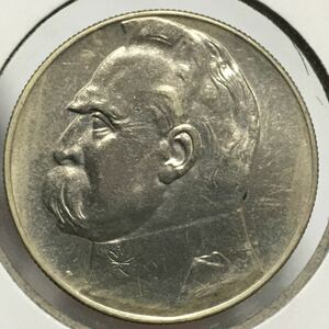 ポーランド　ユゼフ・ピウスツキ　ズロチ　10ズウォティ銀貨　1937年　レア　貴重　アンティークコイン/レーヴェコイン
