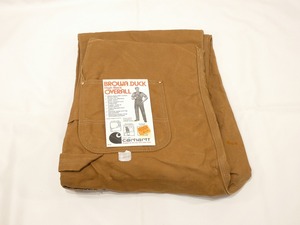 レア DEAD STOCK デッド ONE WASH USA製 70s ビンテージ Carhartt ブラウン ダック ダブルニー オーバーオール 表記42×32 60s 50s 40s 30s