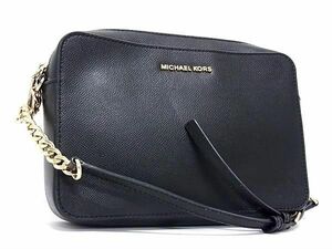 1円 ■美品■ MICHAEL KORS マイケルコース PVC クロスボディ ショルダーバッグ 斜め掛け 肩掛け レディース ブラック系 FA4746