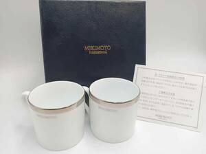 MIKIMOTO ミキモト プラチナライン デミタス カップ＆ソーサー ペアセット食器 