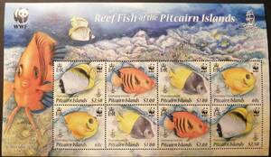 ピトカーン 魚(WWF)(4種(8枚)シート) MNH