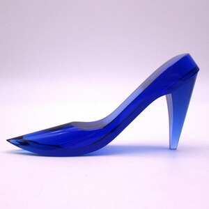置物 ガラスの靴 クリスタル ハイヒール (ブルー)