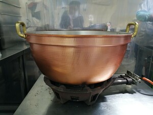 銅鍋 大鍋 業務用 芋煮銅 円付鍋 両手（錫引きあり） ６０cm 両手鍋 調理器具