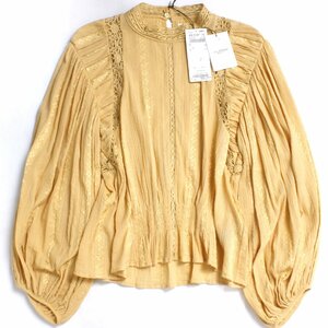 22ss【タグ付き・新品・定価58,300円】ISABEL MARANT ETOILE JASSIE TOP size38 HONEY 22PHT2251 イザベルマランエトワール ブラウス