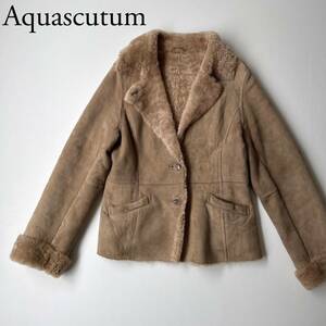 Aquascutum アクアスキュータム テーラードジャケット ムートンジャケット　アウターリアルムートン　ショートコート 羊革　ブルゾン