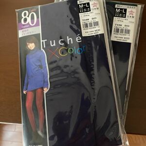 グンゼ 80Dタイツ　Tuche ネイビー　2足組