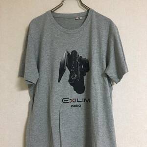 UNIQLO ユニクロ UT カシオ EXILIM 企業コラボ 一眼レフ カメラ Tシャツ Mサイズ メンズ グレー