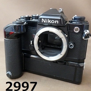 FK-2997◆NIKON　FE ブラック　MD-12付き　簡易動作OK　シャッターOK　20240425