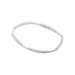 【De Beers】デビアス ダイヤモンド ライン ブレスレット ホワイトゴールド(K18WG) ダイヤモンド(1.50ct) 18cm 7.2g 証明書カード付