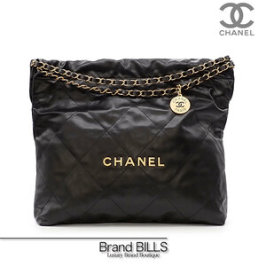 未使用品 CHANEL シャネル チェーン ハンドバッグ シャネル22 AS3261 ブラック ゴールド金具 シャイニーカーフスキン