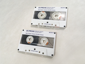 SONY（ソニー）UX-PRO 46分、90分 カセットテープ 2本セット ハイポジ、クローム Type II, CrO2 Position 現状品、動作品【送料無料】