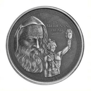 [保証書・カプセル付き] 2021年 (新品) ジブラルタル「メドューサの頭」純銀 1オンス アンティーク 銀貨