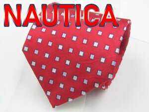【ノーティカ】 OC 453 ノーティカ NAUTICA ネクタイ 赤系 スクエアパターン ジャガード
