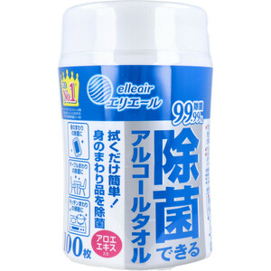 エリエール 除菌できるアルコールタオル アロエエキス入 本体 100枚入