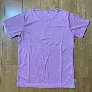FILA フィラ DRY T-SHIRT レディース ドライTシャツ トップス ピンク サイズL ポリエステル100% 1回使用 美品 送料無料
