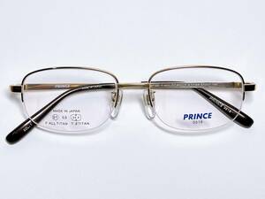 ナイロール　日本製　メガネ　PRINCE プリンス　★ チタン　軽量　ゴールド　男性用　メガネフレーム