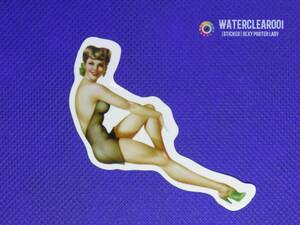 ☆★22047-HS★☆[VINTAGE-STICKER] RETRO SEXY POSTER LADY